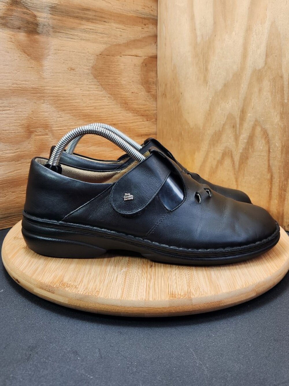 Finn Comfort Tofino Black Leather T Strap Mary Jane Shoes Size 42 US 10.5-11